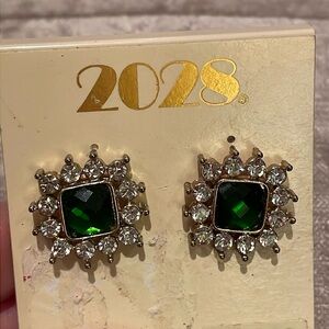 2028 Emerald Crystal Earrings NWTS
